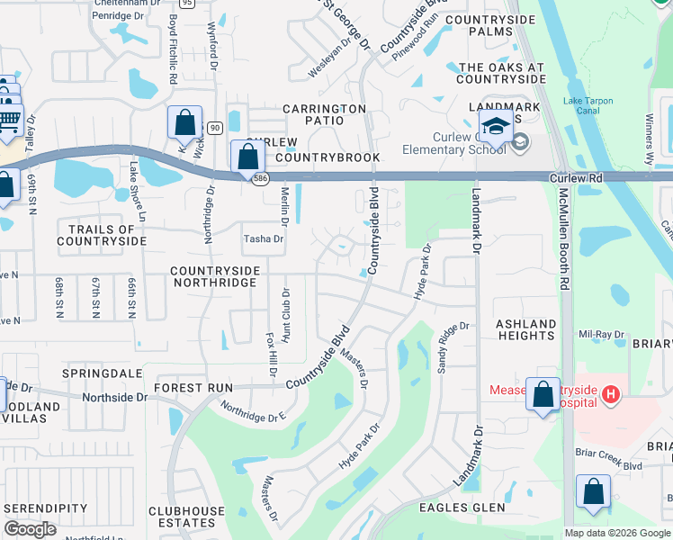 map of restaurants, bars, coffee shops, grocery stores, and more near 3392 Dumaine Court in Clearwater
