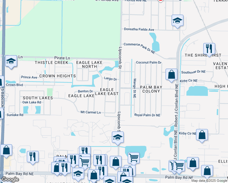 map of restaurants, bars, coffee shops, grocery stores, and more near 3506 Mount Carmel Lane in Melbourne
