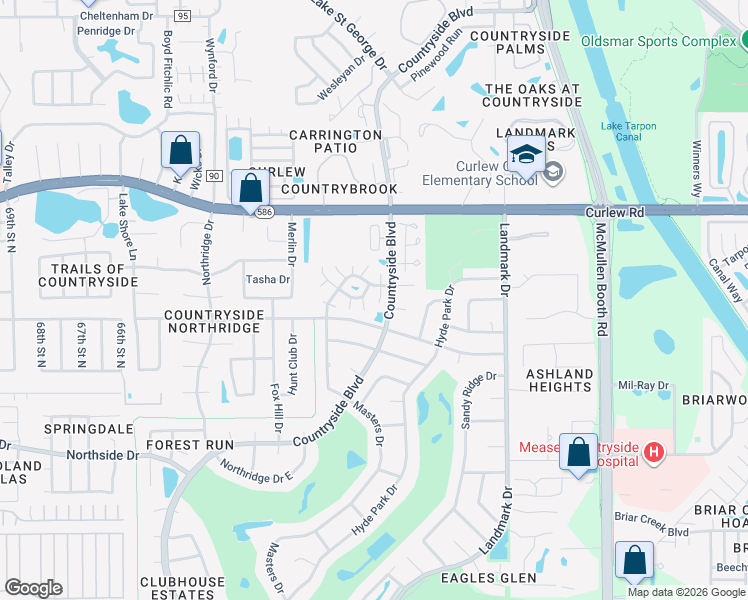 map of restaurants, bars, coffee shops, grocery stores, and more near 3408 Rochelle Court in Clearwater