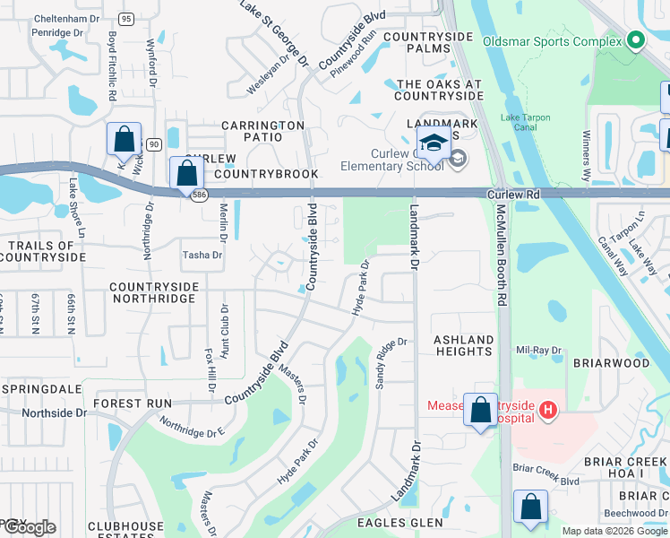 map of restaurants, bars, coffee shops, grocery stores, and more near 2888 Holbrook Court in Clearwater