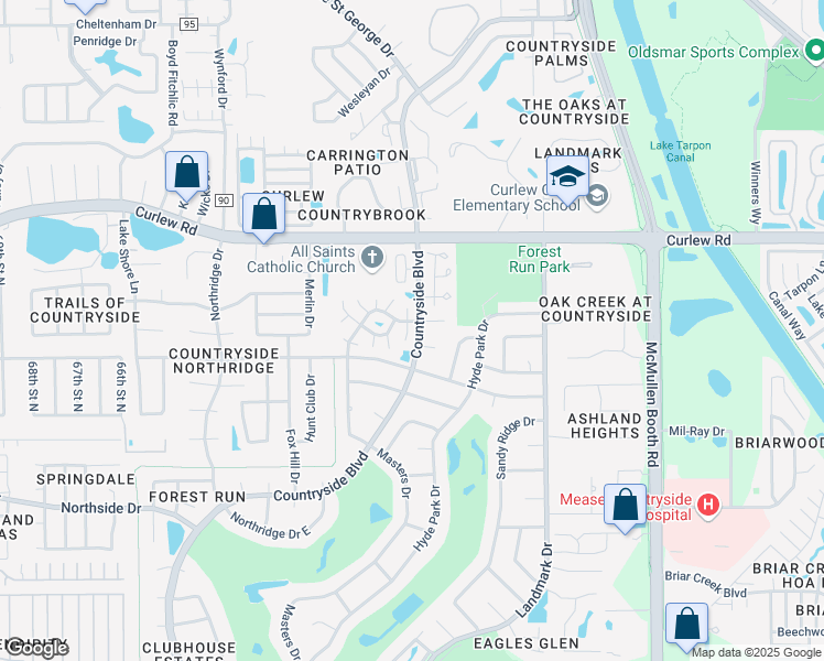 map of restaurants, bars, coffee shops, grocery stores, and more near 3408 Rochelle Court in Clearwater