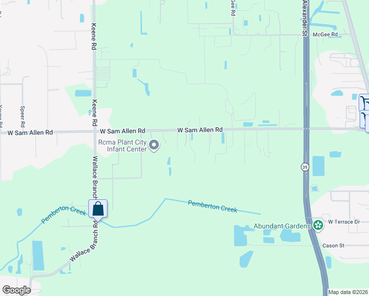map of restaurants, bars, coffee shops, grocery stores, and more near 2003 West Sam Allen Road in Plant City