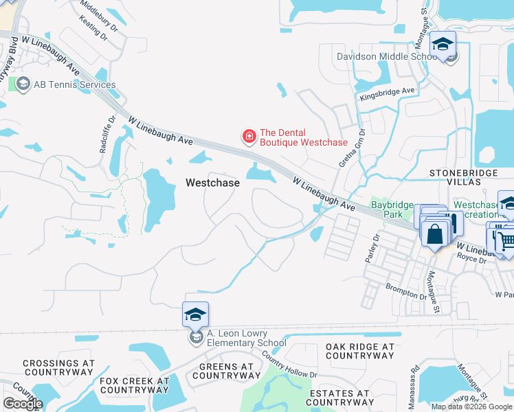 map of restaurants, bars, coffee shops, grocery stores, and more near 10550 Greensprings Drive in Tampa