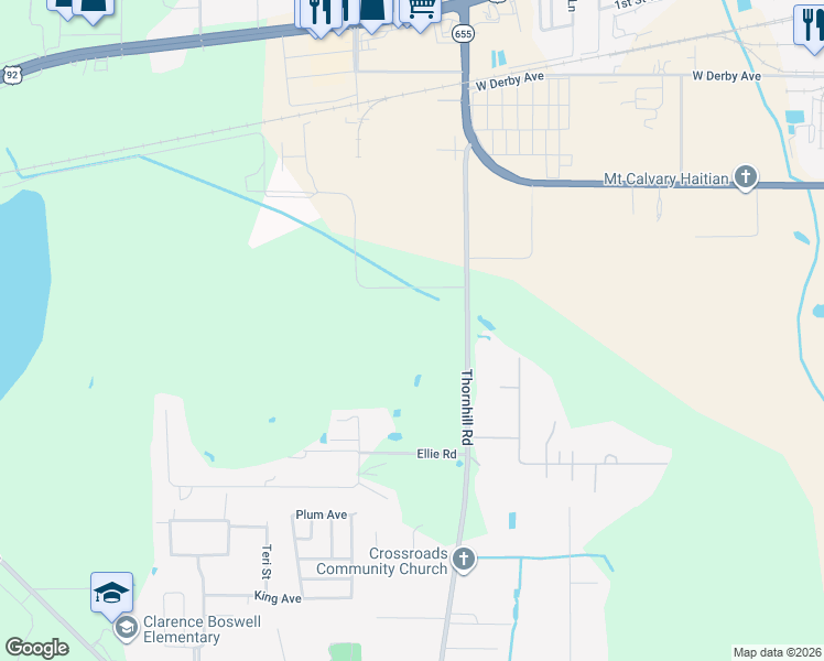 map of restaurants, bars, coffee shops, grocery stores, and more near 2016 Thornhill Road in Auburndale