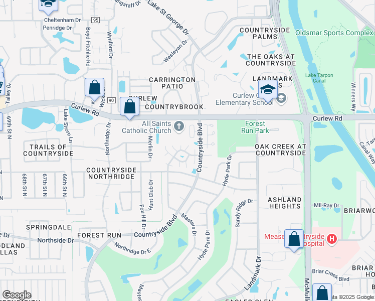 map of restaurants, bars, coffee shops, grocery stores, and more near 3448 Baronne Court in Clearwater