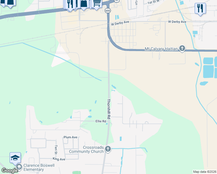map of restaurants, bars, coffee shops, grocery stores, and more near 2016 Thornhill Road in Auburndale