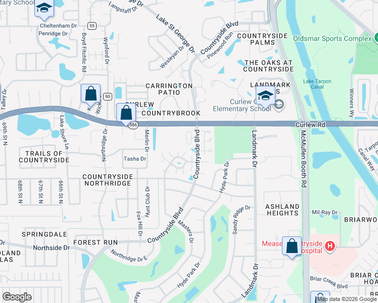map of restaurants, bars, coffee shops, grocery stores, and more near 3443 Baronne Court in Clearwater