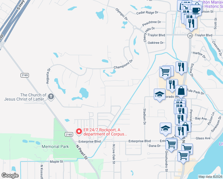 map of restaurants, bars, coffee shops, grocery stores, and more near 220 Inverrary Drive in Rockport