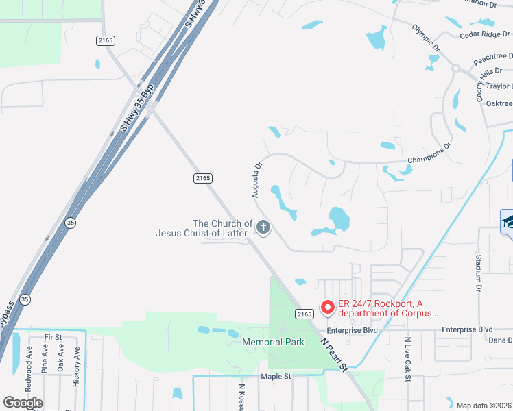 map of restaurants, bars, coffee shops, grocery stores, and more near 463 Augusta Drive in Rockport