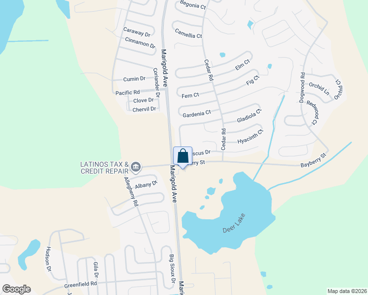 map of restaurants, bars, coffee shops, grocery stores, and more near 364 Hibiscus Drive in Poinciana