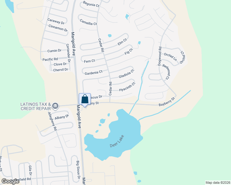 map of restaurants, bars, coffee shops, grocery stores, and more near 216 Hibiscus Lane in Poinciana