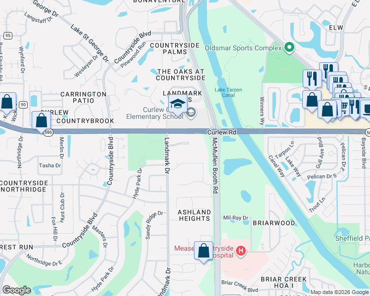 map of restaurants, bars, coffee shops, grocery stores, and more near in Clearwater