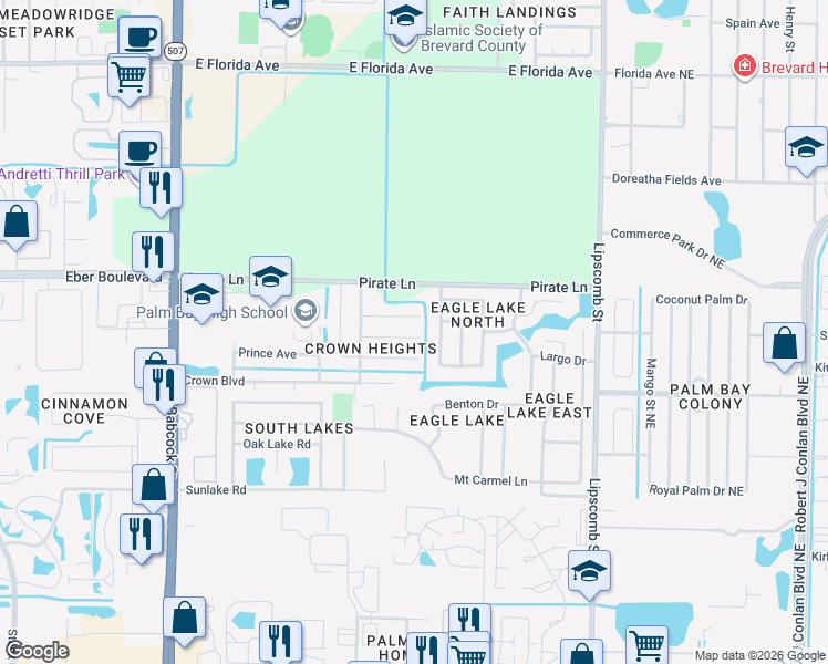 map of restaurants, bars, coffee shops, grocery stores, and more near 442 Marquis Street in Melbourne