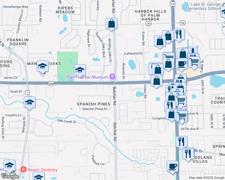 map of restaurants, bars, coffee shops, grocery stores, and more near in Dunedin
