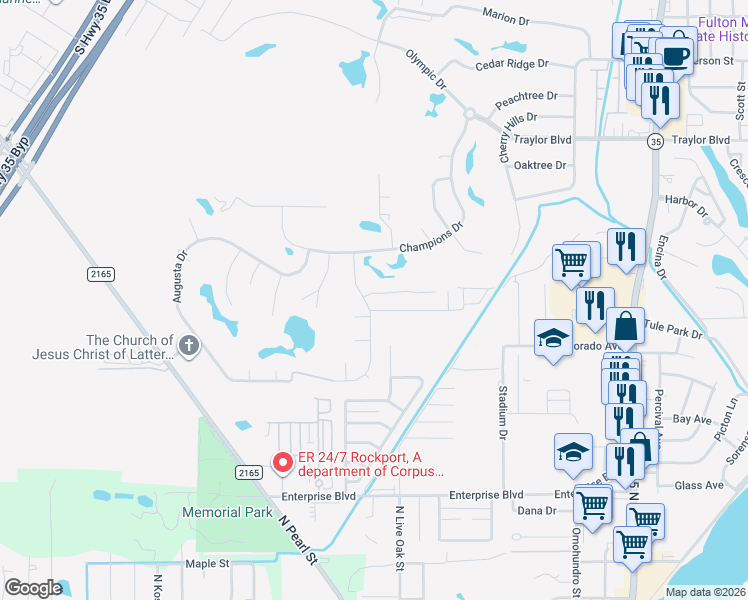 map of restaurants, bars, coffee shops, grocery stores, and more near 8 Saint Andrews Place in Rockport