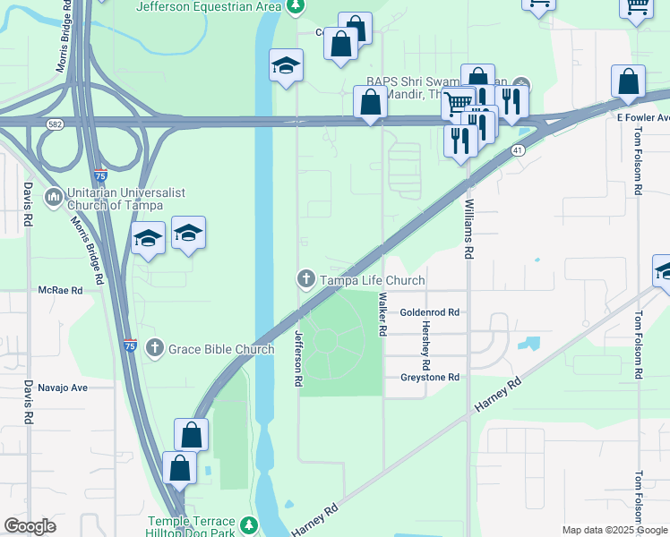 map of restaurants, bars, coffee shops, grocery stores, and more near 11014 U.S. 301 in Thonotosassa
