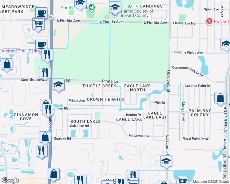 map of restaurants, bars, coffee shops, grocery stores, and more near 435 Count Street in Melbourne