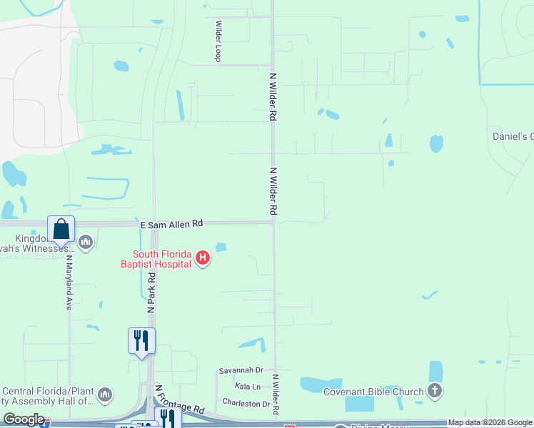 map of restaurants, bars, coffee shops, grocery stores, and more near 2702 East Sam Allen Road in Plant City