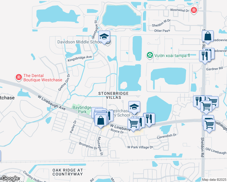 map of restaurants, bars, coffee shops, grocery stores, and more near 9852 Bayboro Bridge Drive in Tampa