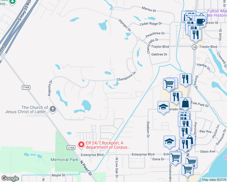 map of restaurants, bars, coffee shops, grocery stores, and more near 8 Saint Andrews Place in Rockport