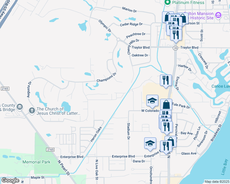 map of restaurants, bars, coffee shops, grocery stores, and more near 401 Inverrary Drive in Rockport