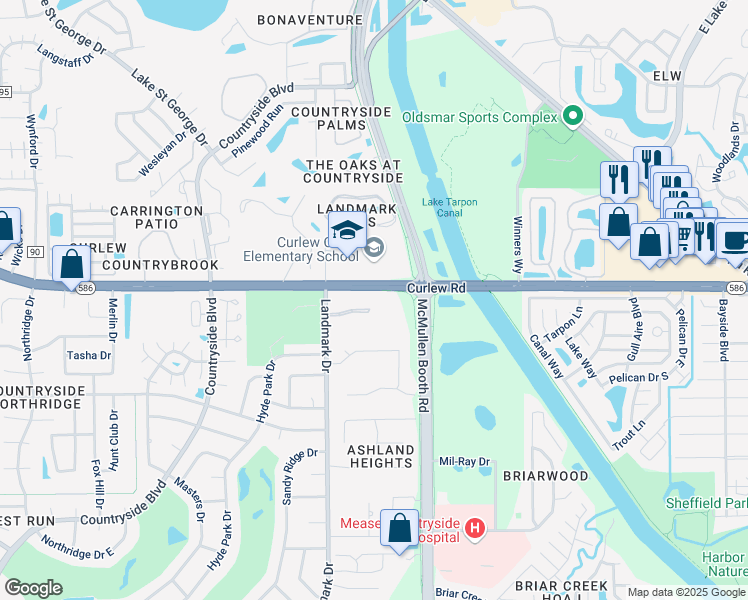 map of restaurants, bars, coffee shops, grocery stores, and more near 3026 Oakmont Dr in Clearwater