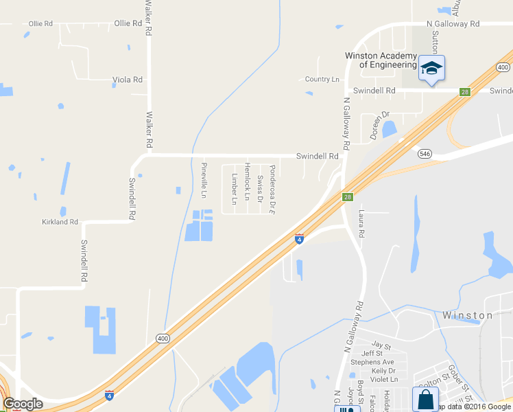 map of restaurants, bars, coffee shops, grocery stores, and more near 608 Swiss Drive in Lakeland