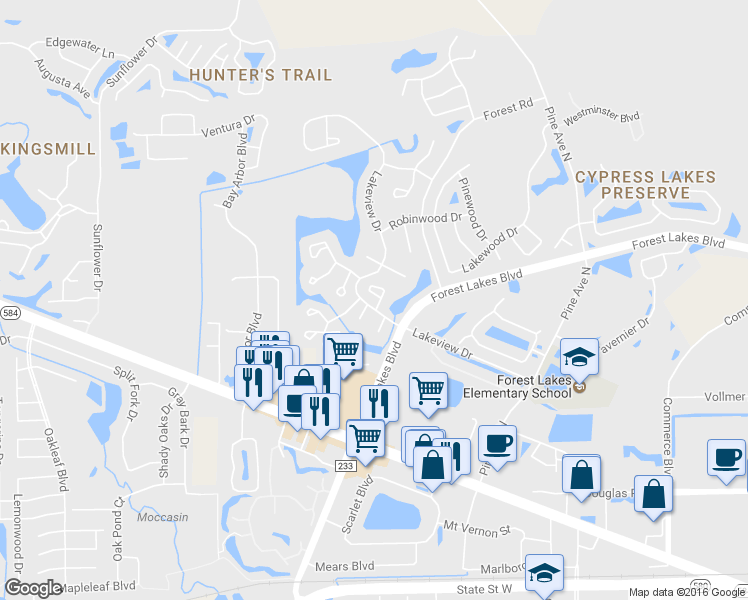map of restaurants, bars, coffee shops, grocery stores, and more near 301 Lake Placid Court in Oldsmar