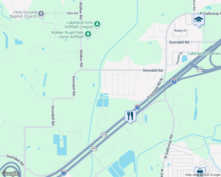 map of restaurants, bars, coffee shops, grocery stores, and more near 646 West Ponderosa Drive in Lakeland