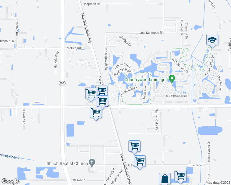 map of restaurants, bars, coffee shops, grocery stores, and more near 482 Chickadee Court in Plant City