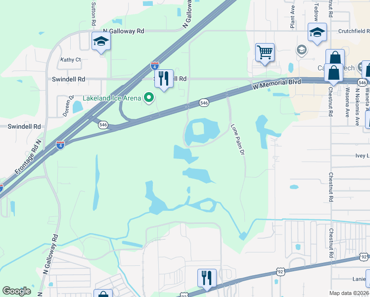 map of restaurants, bars, coffee shops, grocery stores, and more near in Lakeland