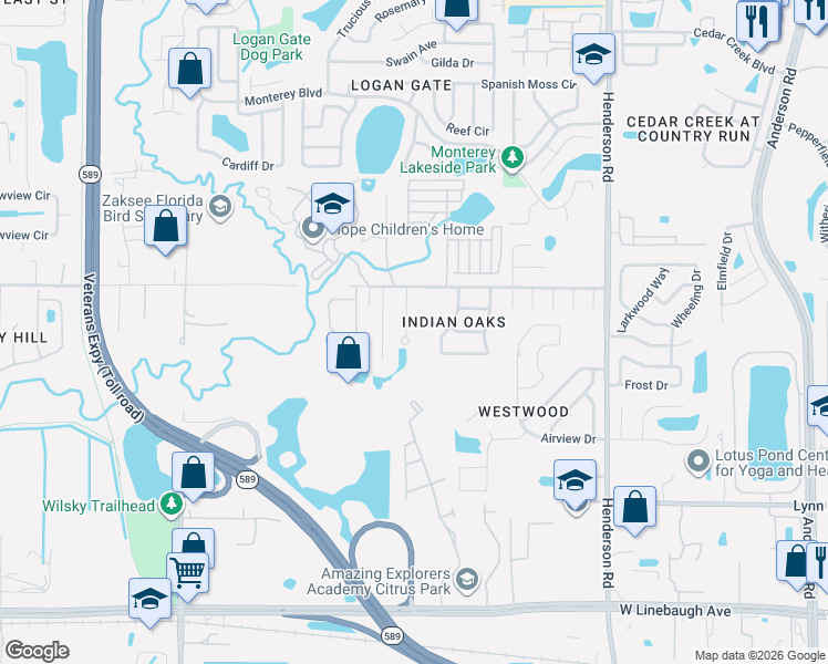 map of restaurants, bars, coffee shops, grocery stores, and more near 11213 Moultrie Place in Tampa