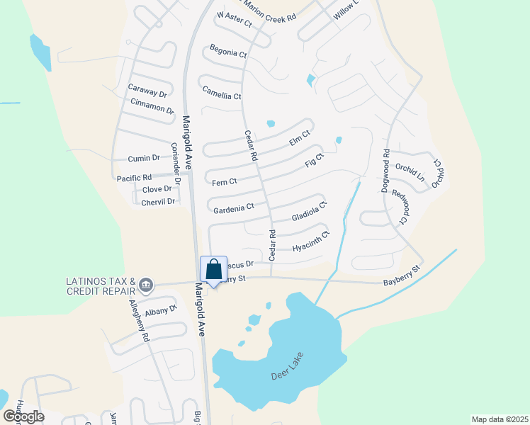 map of restaurants, bars, coffee shops, grocery stores, and more near 301 Hibiscus Drive in Poinciana