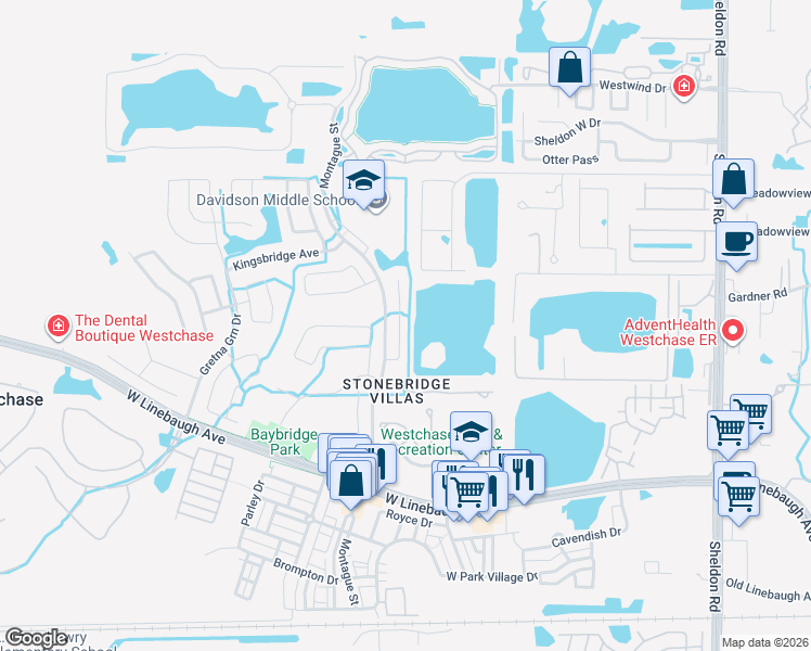map of restaurants, bars, coffee shops, grocery stores, and more near 9828 Bayboro Bridge Drive in Tampa