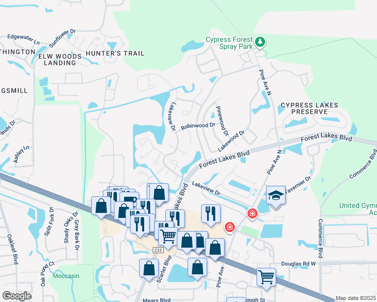 map of restaurants, bars, coffee shops, grocery stores, and more near 415 Cedar Ridge Court in Oldsmar