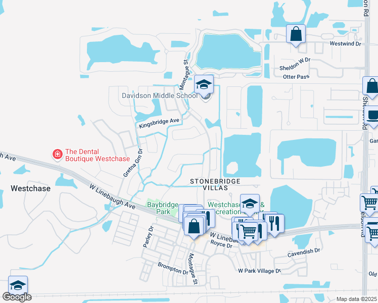 map of restaurants, bars, coffee shops, grocery stores, and more near 10335 Lightner Bridge Drive in Tampa