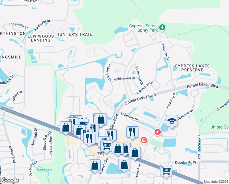 map of restaurants, bars, coffee shops, grocery stores, and more near 415 Cedar Ridge Court in Oldsmar