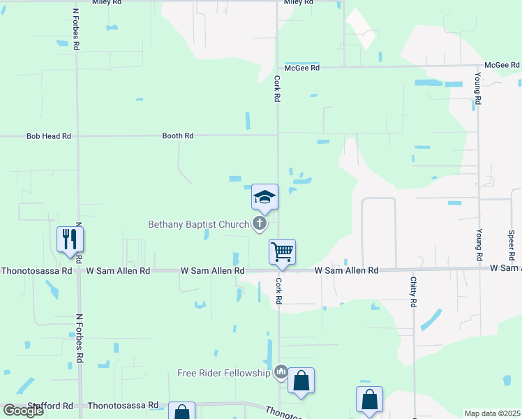 map of restaurants, bars, coffee shops, grocery stores, and more near 3501 Cork Road in Plant City