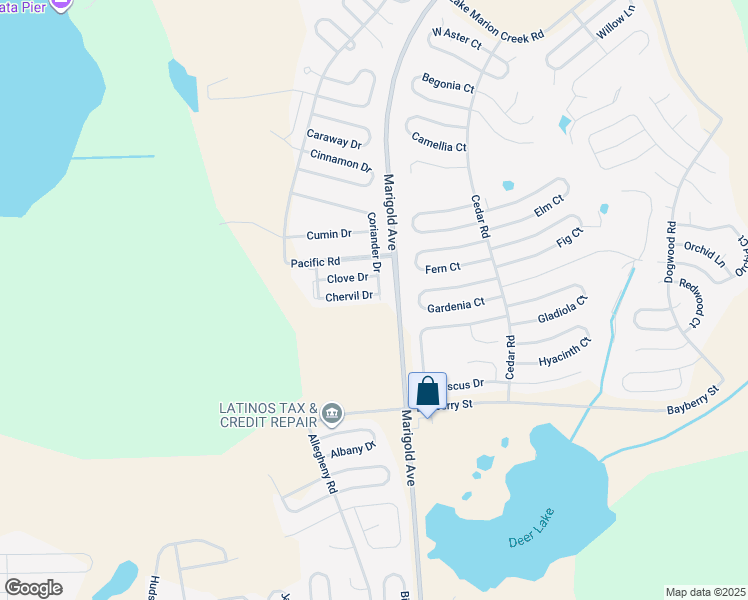 map of restaurants, bars, coffee shops, grocery stores, and more near 1115 Chervil Drive in Poinciana