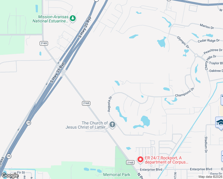 map of restaurants, bars, coffee shops, grocery stores, and more near 441 Augusta Drive in Rockport