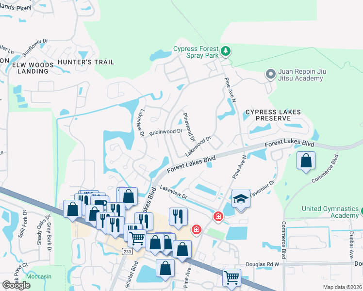 map of restaurants, bars, coffee shops, grocery stores, and more near 508 Cedarwoods Drive in Oldsmar