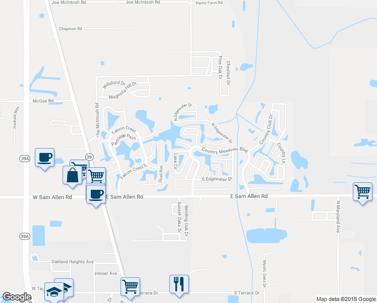 map of restaurants, bars, coffee shops, grocery stores, and more near 514 Lake Circle in Plant City