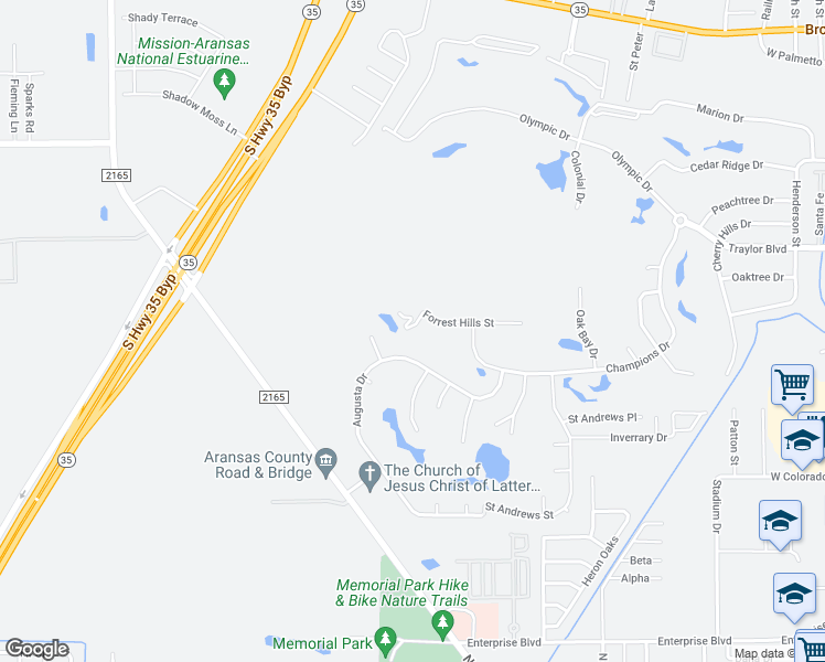 map of restaurants, bars, coffee shops, grocery stores, and more near 209 Forrest Hills Street in Rockport