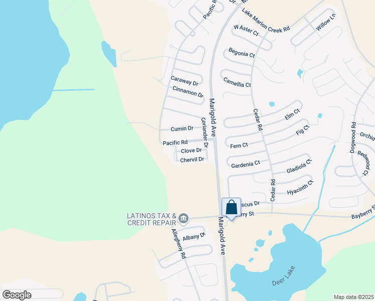 map of restaurants, bars, coffee shops, grocery stores, and more near 1431 Pacific Road in Poinciana