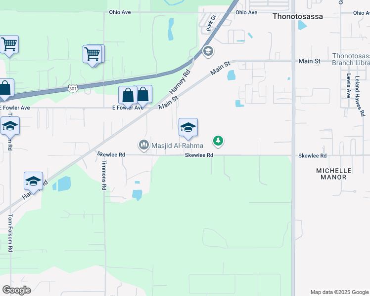 map of restaurants, bars, coffee shops, grocery stores, and more near 10050 Skewlee Road in Thonotosassa