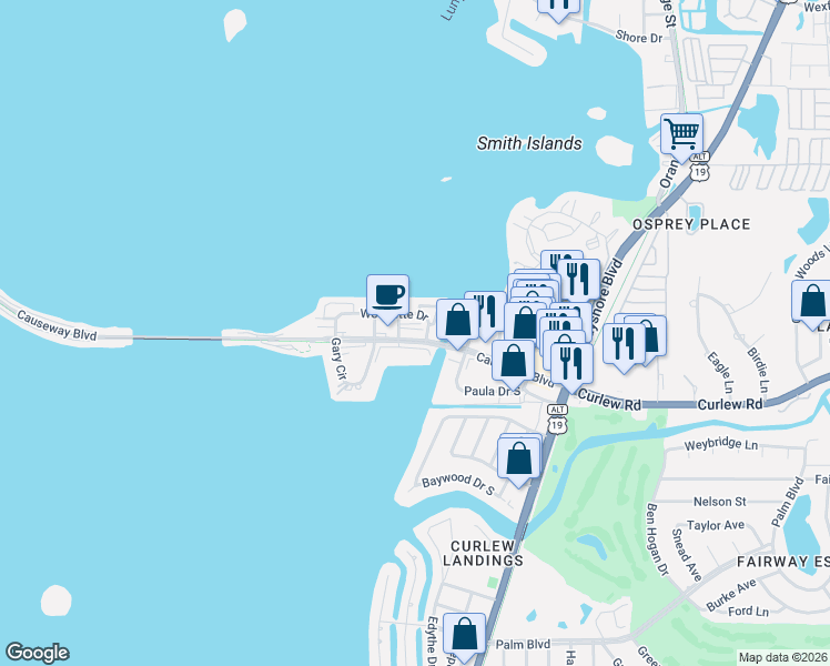 map of restaurants, bars, coffee shops, grocery stores, and more near 340 Jeffrey Place in Dunedin