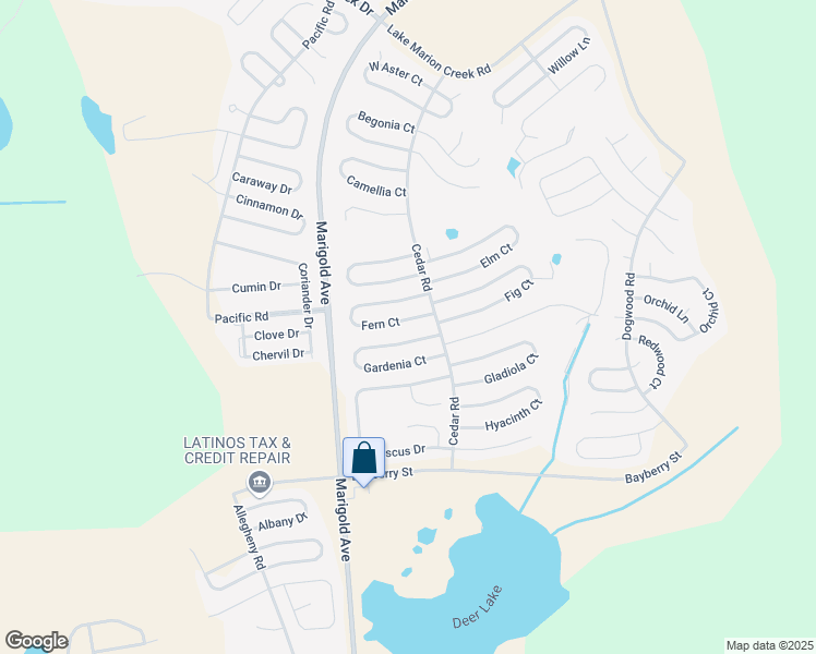 map of restaurants, bars, coffee shops, grocery stores, and more near 357 Fern Court in Poinciana