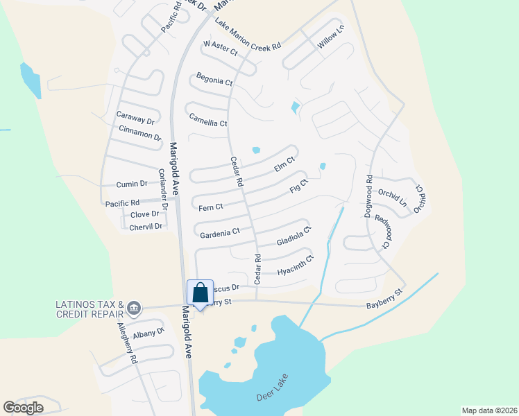 map of restaurants, bars, coffee shops, grocery stores, and more near 283 Fig Court in Poinciana