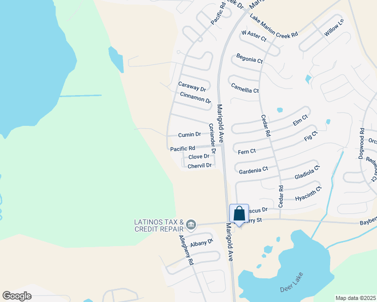 map of restaurants, bars, coffee shops, grocery stores, and more near 1431 Pacific Road in Poinciana
