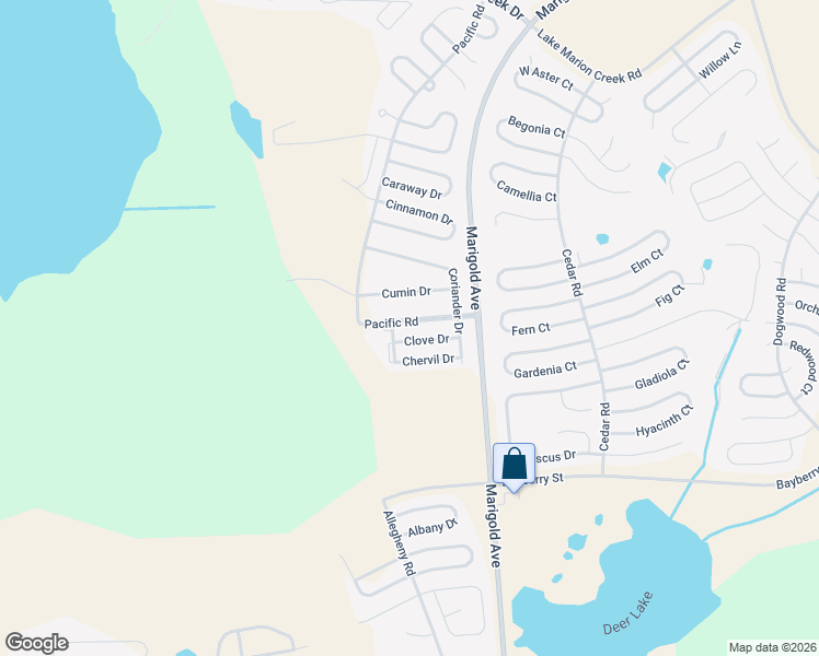 map of restaurants, bars, coffee shops, grocery stores, and more near 1431 Pacific Road in Poinciana